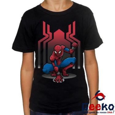 Imagem de Camiseta Infantil Homem Aranha 100% Algodão Geeko Homem Aranha Spiderm