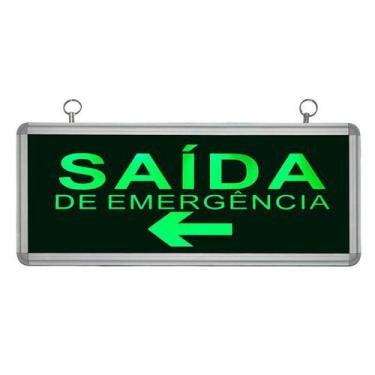Imagem de Placa de Sinalização para Saída de Emergência À Esquerda de LED UN-07 
