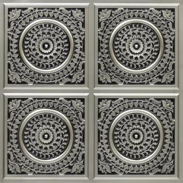 Imagem de Grandma's Doilies Quartet-Faux Tin Teto Azulejo - Prata Antiga Pacote com 25