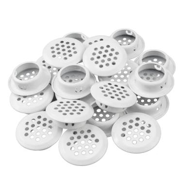 Imagem de Semetall Pacote com 20 unidades de ventilação circular de aço inoxidável de 25 mm (1") com ventilação redonda para cozinha, banheiro, armário, guarda-roupa, caixa de sapatos (branca)