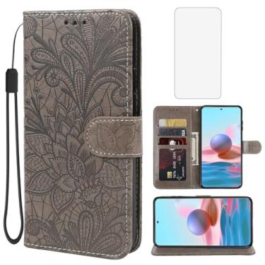 Imagem de Gufuwo Capa para Redmi Note 10/Redmi Note 10S/Redmi Note 11SE 4G/Poco M5S Capa carteira com protetor de tela de vidro temperado, capa flip de couro com suporte para cartão de crédito para Xiaomi Redmi