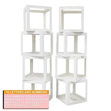 Imagem de 8 caixas de balões de bebê espessas com 78 letras, decorações de bebê para chá de bebê, blocos de bebê, pano de fundo para chá de bebê, aniversário, revelação de gênero, festa, caixas de formatura