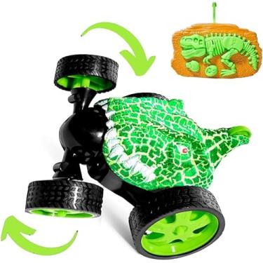 Imagem de Carrinho de Controle Remoto Quick Run Dinossauro T-REX Infantil, Gira 360°, Luz, Resistente