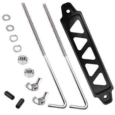 Imagem de Tnisesm Suporte de bateria de alumínio Black Billet com parafusos J de aço inoxidável 18-8 (304) de 25,4 cm