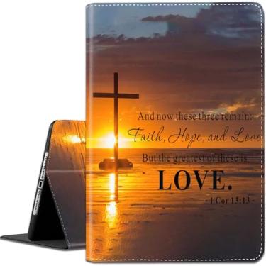 Imagem de Capa Christian Cross para iPad 9,7 cm – Suporte leve à prova de choque com ativar/hibernar para iPad de 9,7 polegadas (2018/2017, Air 2, Air 1)