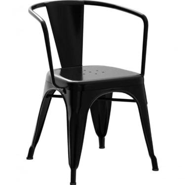 Imagem de Cadeira Iron Tolix Com Apoio De Braços - Industrial - Aço - Vintage - Preto