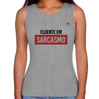 Imagem de Regata Feminina Fluente em sarcasmo - Foca na Moda, Cinza, P