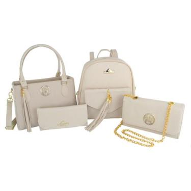Imagem de Kit Mochila + Bolsa + Bolsinha Tiracolo + Carteira - Heloisa Fonseca -