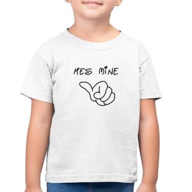 Imagem de Camiseta Algodão Infantil He's Mine - Foca na Moda, Branco, 6