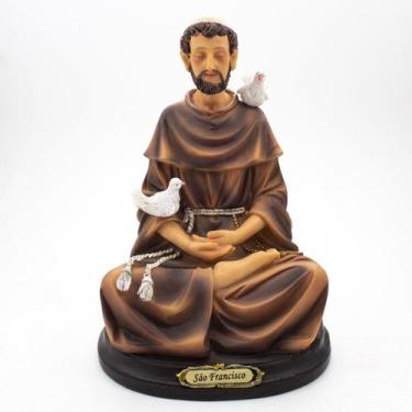 Imagem de Imagem São Francisco Meditando Importado Resina 20 cm - Amém Decoração