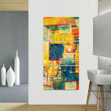 Imagem de Quadro Abstrato Artístico Colorido Estilo Pintura Vertical - Loja Wall