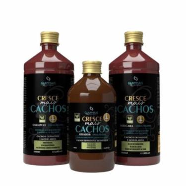 Imagem de Kit Cresce Mais Cachos Hidrata Nutre Revitaliza Define Os Fios - Glamm