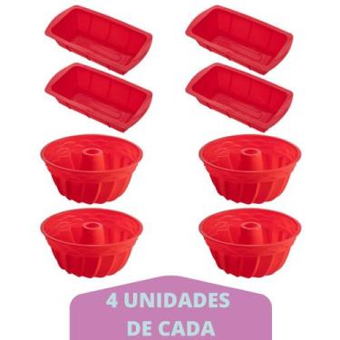 Imagem de 4 Kit Forma Espiral Bolo + Forma Para Pão Sortida Silicone - QUALITY H