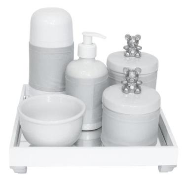 Imagem de Kit Higiene Espelho Completo Porcelanas, Garrafa Pequena e Capa Ursinh