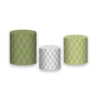 Imagem de Trio De Capa Cilindro - Capitonê Verde Batizado 006 - Via Cores