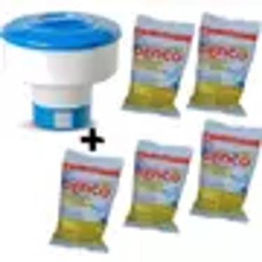 Imagem de Kit pastilha de cloro multiação 3x1 200 gr 05 unidades + 01 flutuador 