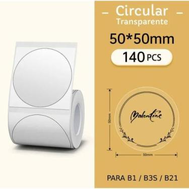 Imagem de Etiqueta Circular 50x50mm Transparente Niimbot B1/b21/b3s