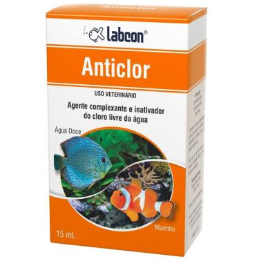 Imagem de Condicionador de água de aquário Anticloro Labcon - Neutraliza Elimina cloro da água de áquario 15ml