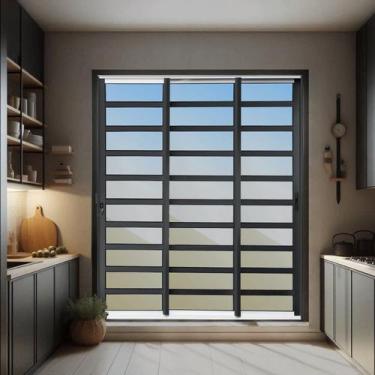 Imagem de Porta de Correr com Travessas 3 Folhas Moveis Sequenciais 210 X 150 El