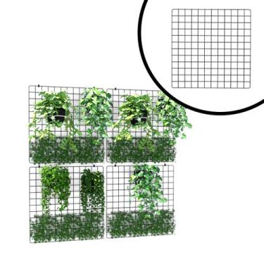 Imagem de Kit Tela Aramada 60x60 Preto para Jardim Vertical Horta Suspensa - IGU