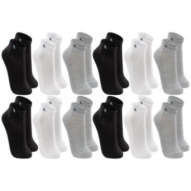 Imagem de Kit Com 12 Pares De Meia Baixa Lupo Sport Modelo Cano Curto Esportiva 