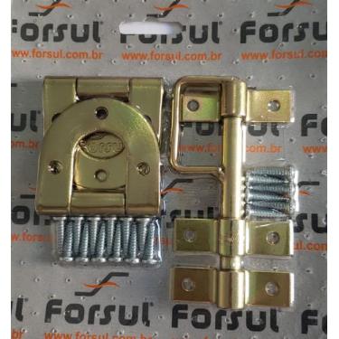 Imagem de Kit Para Portão Forsul (dobradiça Borboleta + Ferrolho) Dourado