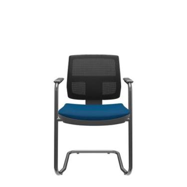 Imagem de Cadeira Brizza Executiva Poliéster Aproximação em S com Braços Fixos e