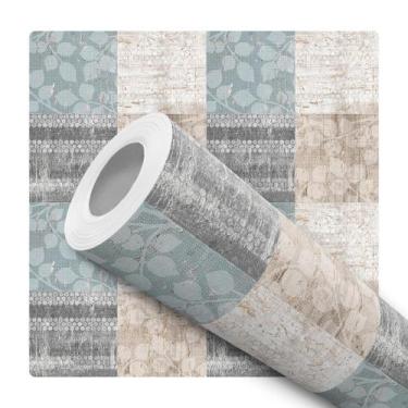 Imagem de Papel De Parede Adesivo Lavável Xadrez Cinza Bege Claro Sala Quarto Es