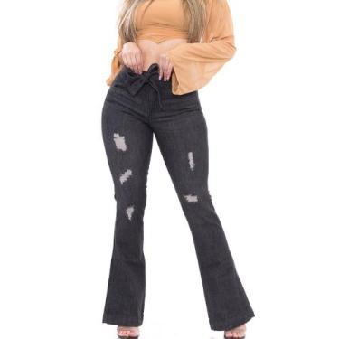 Imagem de Calça Feminina Tendência Flare  Wide Leg Pantalona Básica - Lilih-Leon