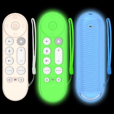 Imagem de [3 peças] Capa de silicone para controle remoto de voz Google TV Streamer 4K 2024, capa à prova de choque para controle remoto de voz Google TV Streamer 4K, capa para controle remoto com cordão