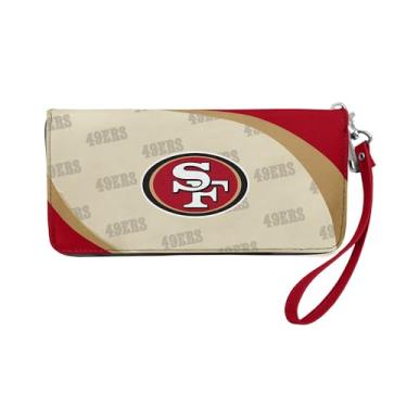 Imagem de Littlearth Carteira feminina NFL San Francisco 49ers Curve Zip Organizador, Cor da equipe, 20,32 cm x 10,16 cm x 2,54 cm