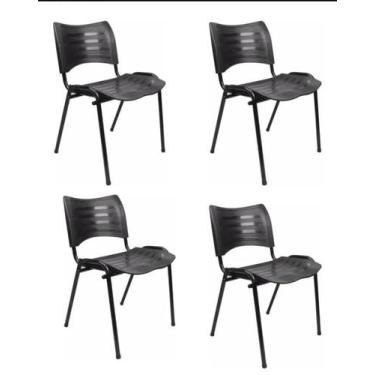 Imagem de Cadeira iso fixa preta kit com 4 unidades - SJS