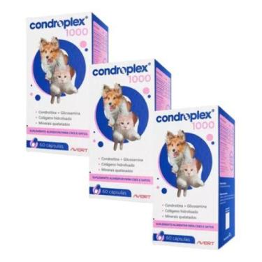 Imagem de 3 Condroplex 1000mg 180 Cáp Suplemento Cães E Gatos Avert