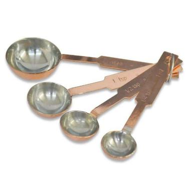 Imagem de Conjunto De Colheres Medidoras 4 Peças - Aço Inox - Rosa