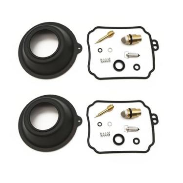 Imagem de Kit de reparo de carburador compatível com configuração de diafragma a vácuo e boia para XV250 XV250S XV 250 Route 66 Virago V-Star (2 conjuntos)