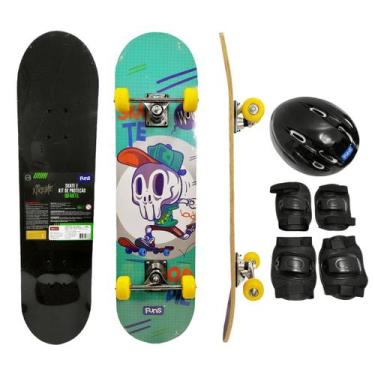 Imagem de Skate Infantil Radical Funs Completo Montado Com Kit De Proteção Com 7