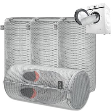 Imagem de Kimmama Bolsa para máquina de lavar sapatos, bolsa para sapatos de lavanderia, bolsa para máquina de lavar tênis de malha Sandwish, bolsa de limpeza de sapatos para academia, tênis, Yeezt Boost,