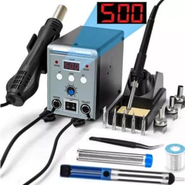 Imagem de Estação de retrabalho e soldagem de ar quente de temperatura constante inteligente, função de suspensão automática, estação de retrabalho de ar quente digital portátil, aquecimento rápido