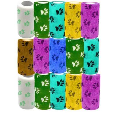 Imagem de Kit 15 Bandagem 10cm x 2mt - Patinhas - Limed Mogi