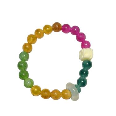 Imagem de hakeng Pulseira elástica de ametista natural e cristal de quartzo transparente, roxa e transparente, Small, Cristal, Sem Pedra Preciosa