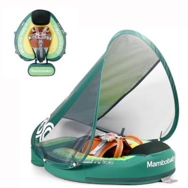 Imagem de Boia de piscina para bebês 2025 Mambobaby com dossel não inflável, sólido, atualizado, macio, impermeável, material adequado para a pele, para meninos e meninas de 3 a 24 meses (verde abacate)