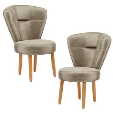 Imagem de Kit 2 Cadeiras Decorativa para Penteadeira Maquiagem Sala de Jantar Ca