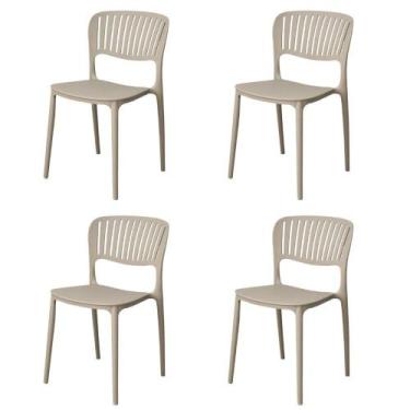 Imagem de Kit 4 Cadeiras Empilhável Inmetro Havana Fratini Polipropileno Fendi S