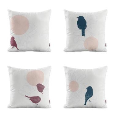 Imagem de Almofadas Decorativas Para Sofá Marrom Passarinhos 40X40 - Novadecora