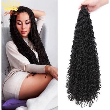 Imagem de Cabelo Kanekalon Micro Zizi Miojinho Trançado Pacotáo 60 Cm preto - GM