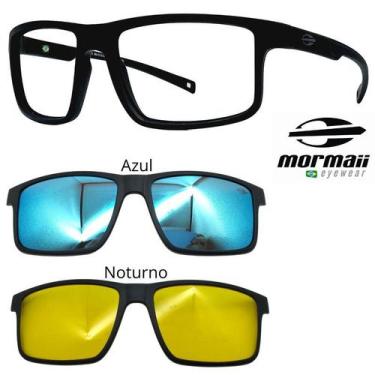 Imagem de Armação de Grau Mormaii 6127 Swap 5 A14 Com 2 Clipons, Azul, Noturno