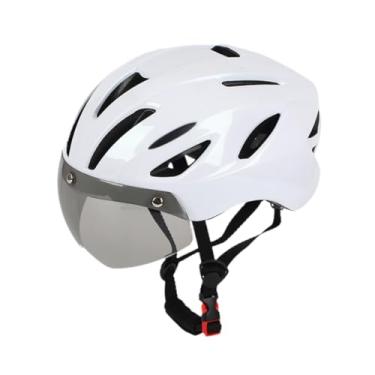 Imagem de menolana Equipamento de capacete de bicicleta Equipamento de ventilação acolchoada destacável Capacete de ciclismo com viseira para bicicleta de bicicleta de, Branco