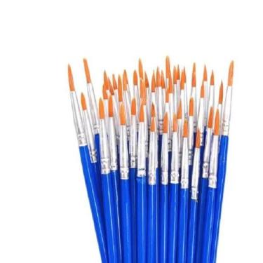 Imagem de Kit 10 pinceis nylon ponta fina pintura artesanato atacado - LUYKE