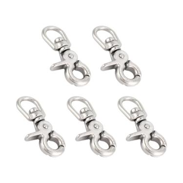 Imagem de Joyzan Gancho de pressão marinho, aço inoxidável, gatilho, fecho de pressão, fecho de lagosta giratório, acessórios para barcos domésticos para coleiras de animais de estimação, cintas de bolsa (5 peças)