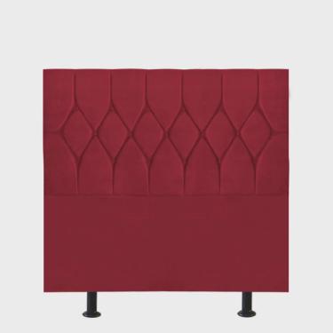 Imagem de Cabeceira Estofada Istambul Botão Capitonê 120cm Viúva Solteirão Para Cama Box Quarto Corino Vermelho - Ahz Móveis